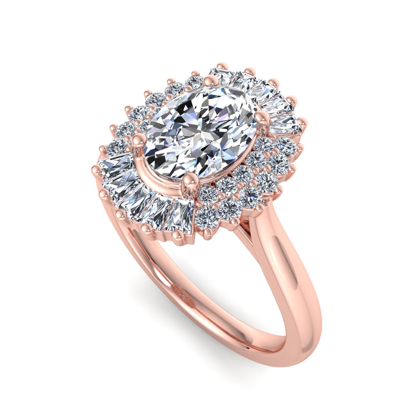 Aniyah Ballerina Style Halo Engagement Ring